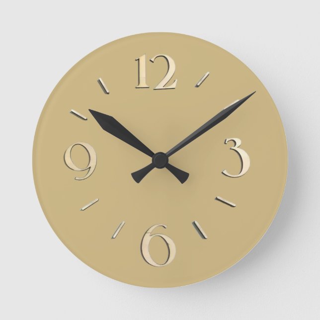 Einfache goldene Wanduhr (Vorderseite)