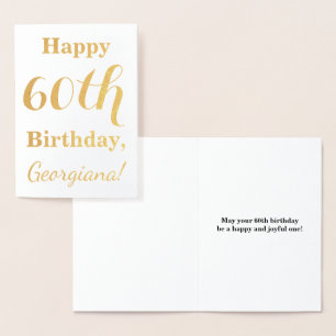 Einfache Goldfolie 60. Geburtstag + Individuelle N Folienkarte