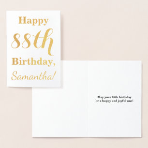 Einfache Goldfolie "HAPPY 88. BIRTHDAY" + Name Folienkarte