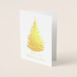 Einfache Goldfolie Pine Tree mit Unterschrift Folienkarte