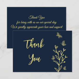 Einfache Goldhochzeit für Blume Dankeskarte