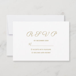 Einfache Goldhochzeit RSVP Karte