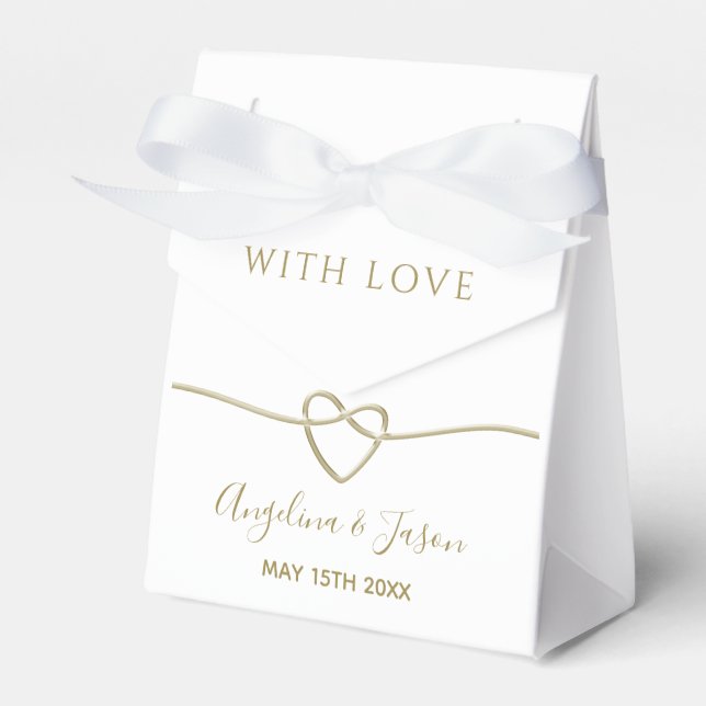 Einfache Goldkalligrafie-Hochzeit Geschenkschachtel (Vorderseite)