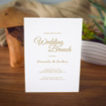 Einfache Goldkalligrafie-Hochzeitsfeier Einladung<br><div class="desc">Diese einfache Goldkalligrafie-Hochzeitsbrunch-Einladung verleiht einem eleganten Luxus,  aber zugleich modernes Ambiente zu einem minimalistischen,  traditionelleren oder formelleren Brunch-Erlebnis. Die lässige Kalligraphie ermöglicht ein antikes Ambiente,  während das elegante,  neutrale Design nach der Feier mit allen einzigartigen Aspekten Ihres Tages kombiniert werden kann.</div>