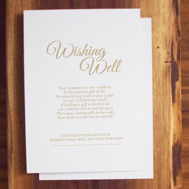 Einfache Goldkalligraphie Hochzeit wünschend gut Begleitkarte (Von Creator hochgeladen)