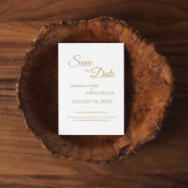 Einfache Goldkalligraphie Save the Date