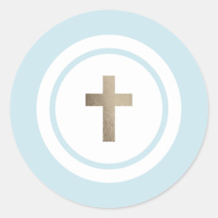Einfache Goldkreuz Runder Aufkleber