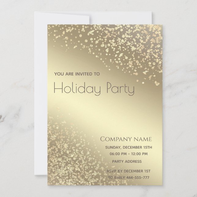 Einfache Goldlux-Party für Geschäftsreisende Einladung (Vorderseite)