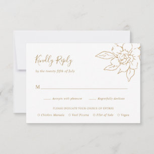 Einfache Goldmedaille Magnolia RSVP Karte