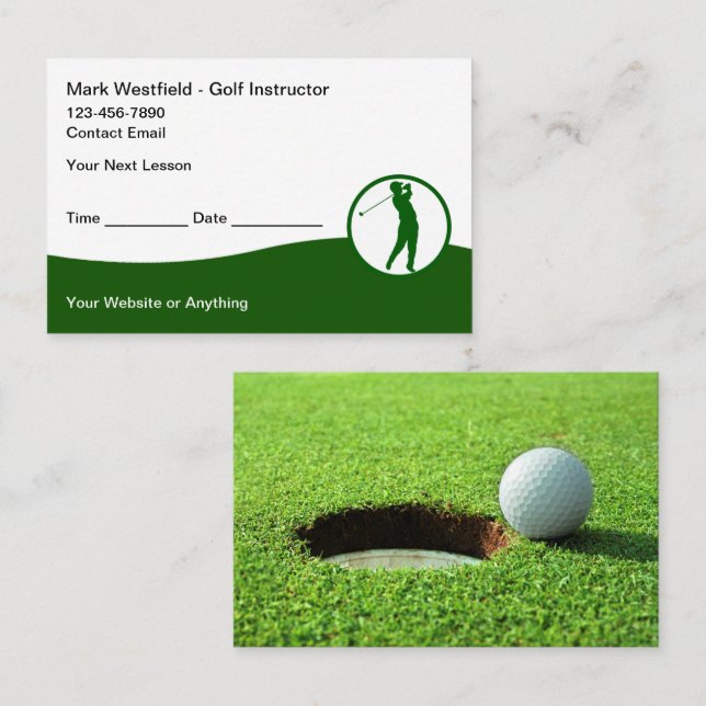 Einfache Golf-Trainer-Termin-Karten Terminkarte (Vorne/Hinten)