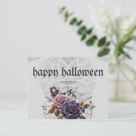 Einfache gotische Rose und Halloween-Party Feiertagspostkarte