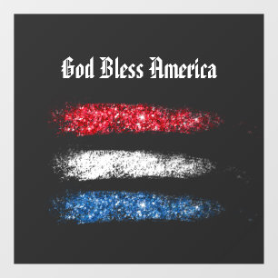 *~* Einfache GOTT-BLESS AMERICA-Fahne Fensteraufkleber