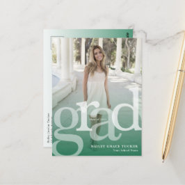 Einfache GRAD Green Overlay JEDES JAHRES Abschluss Postkarte