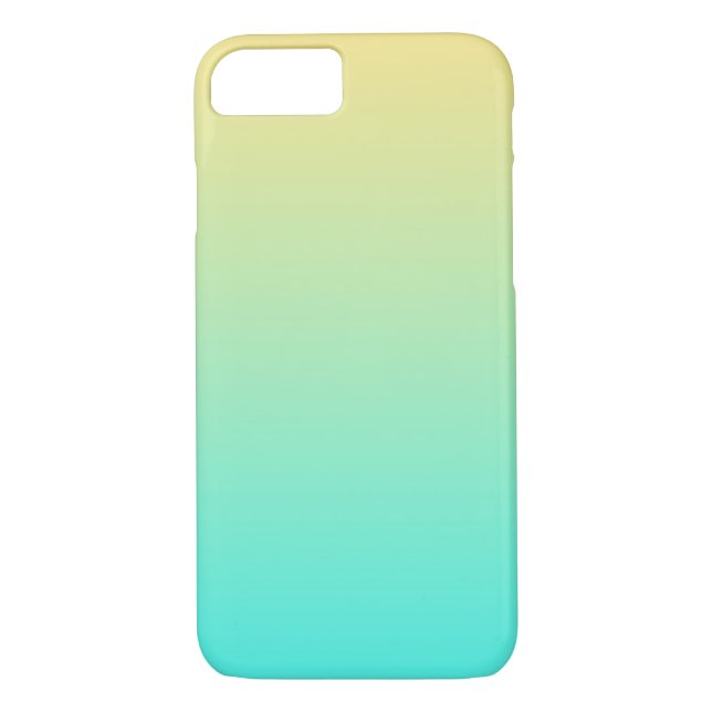 Einfache Gradient Pastell Gelb Türkis Case-Mate iPhone Hülle (Rückseite)