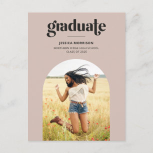 Einfache Graduate Pink & Black Graduation Party Postkarte