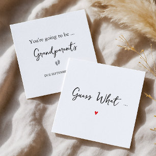 Einfache Grandeltern-Ankündigungskarte Ankündigung