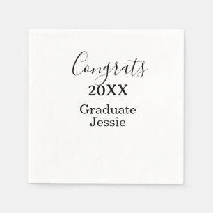 Einfache Gratulation zur Abschlussfeier minimal hi Serviette
