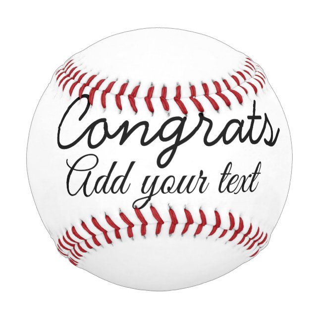 Einfache Gratulationen Abschluss hinzufügen Baseball (Vorderseite)