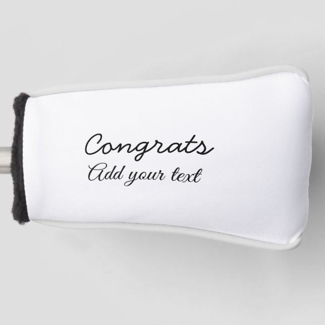 Einfache Gratulationen Abschluss hinzufügen Golf Headcover (Vorderseite)