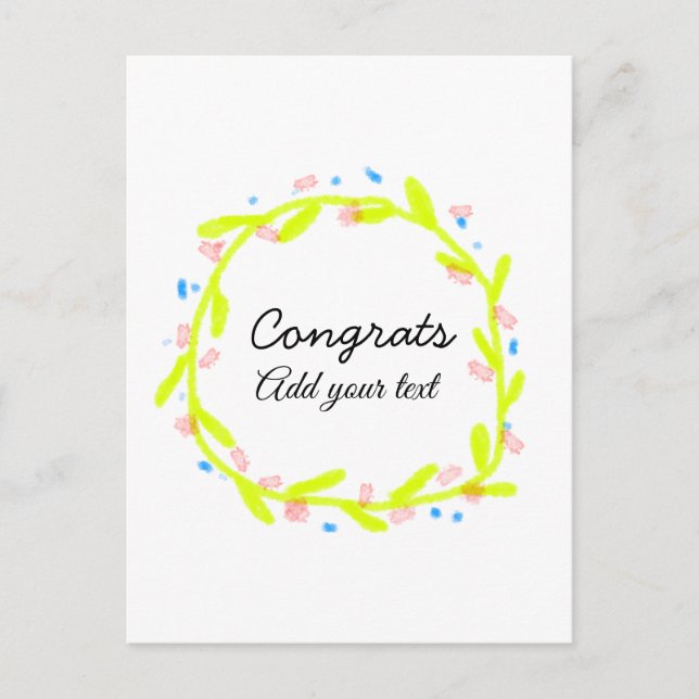 Einfache Gratulationen Abschluss hinzufügen Postkarte (Vorderseite)