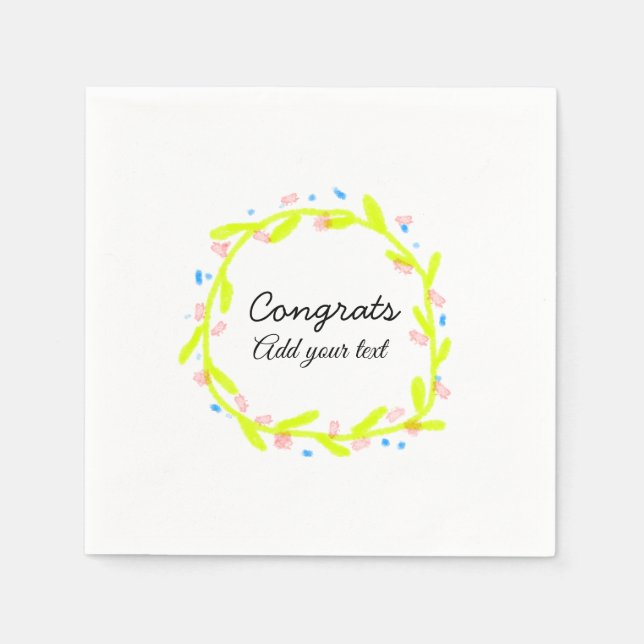 Einfache Gratulationen Abschluss hinzufügen Serviette (Vorderseite)