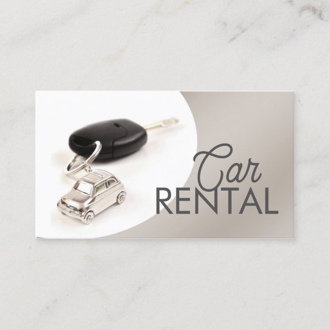 Einfache Grau Curve Car Rental Business Card Visitenkarte (Vorderseite)