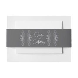 Einfache Grau-Line Art Eukalyptus Wedding Einladungsbanderole