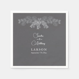 Einfache Grau Linie Art Eukalyptus Wedding Napkins Serviette