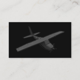 Einfache, grau-schwarze Propeller-Flugzeug-benutze Visitenkarte