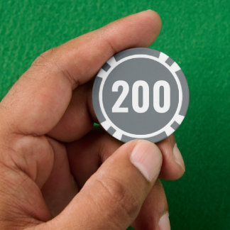 Einfache graue weiße fettnummer pokerchips