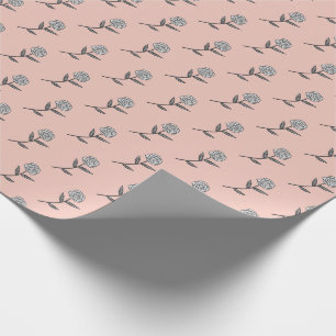 Einfache Graurosa Roses Ditsy Floral Holiday Gesch Geschenkpapier