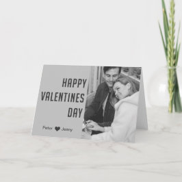Einfache Graustufen-Valentinstag Karte