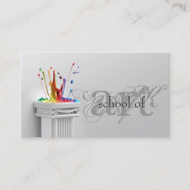 Einfache Gray School of Art - Art Teacher Card Visitenkarte (Vorderseite)