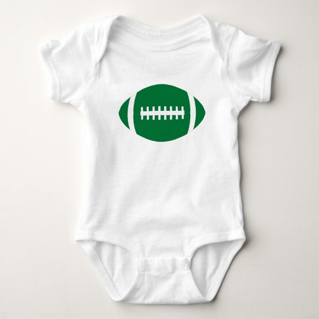 Einfache Green Football Baby Individualisierbare B Strampler (Vorderseite)