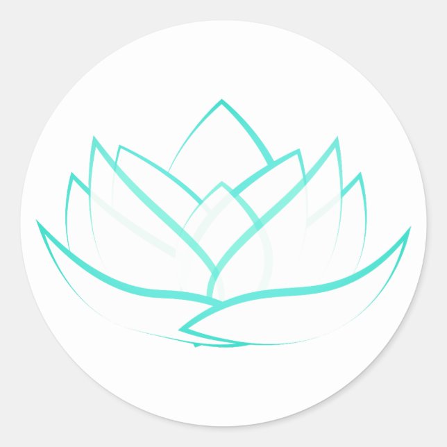 Einfache Green Lotus Blume Aufkleber (Vorderseite)