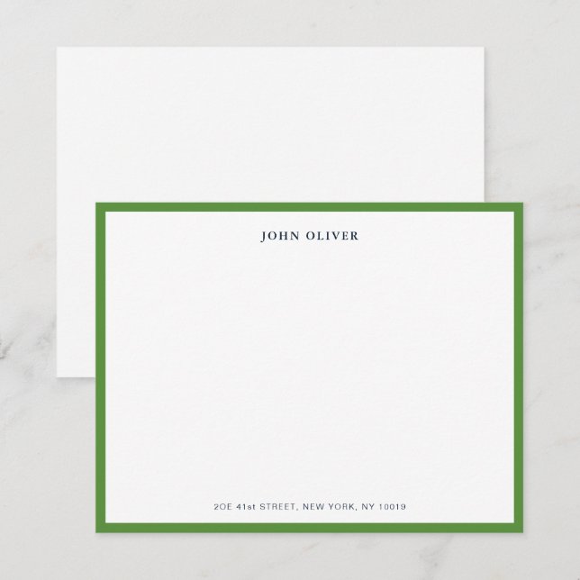 Einfache Green- und Navy-Formkarte Dankeskarte (Vorne/Hinten)