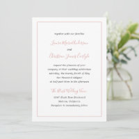 Einfache Grenze Formal Blush Pink Elegante Hochzei