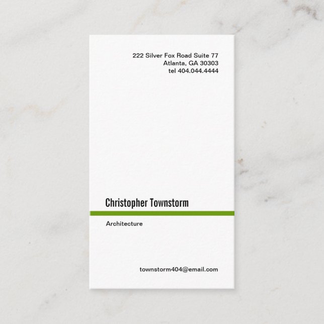 Einfache Grenze-Vertikale-Visitenkarte Visitenkarte (Vorderseite)