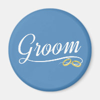 Einfache Groom Floral Wedding Calligraphy | Magnet