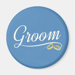 Einfache Groom Floral Wedding Calligraphy | Magnet