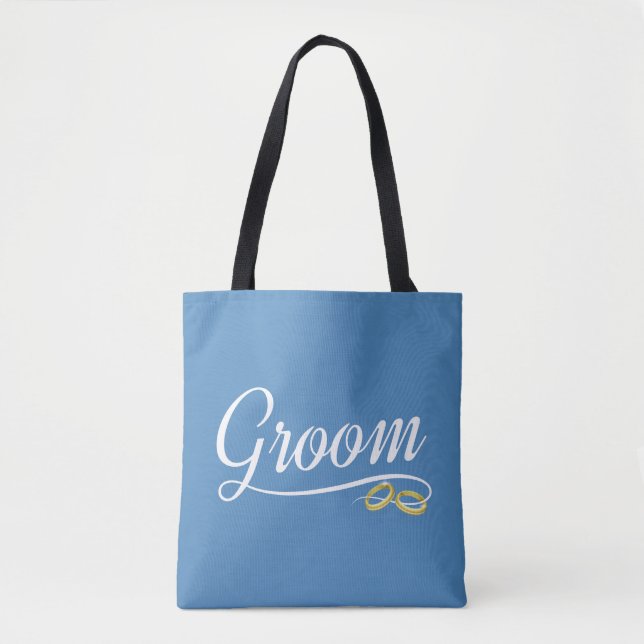 Einfache Groom Floral Wedding Calligraphy | Tasche (Vorderseite)