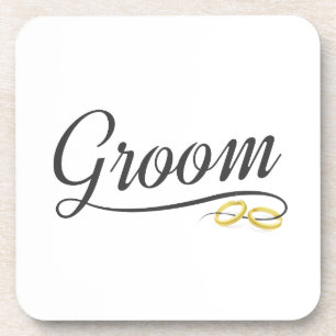 Einfache Groom Floral Wedding Calligraphy   UNTERS Getränkeuntersetzer