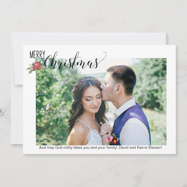 Einfache, große, horizontale Foto Weihnachtskarte Karte (Vorderseite)