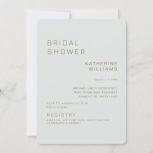 Einfache Größe Modernes Brautparty Einladung