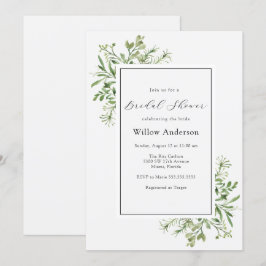 Einfache Grünanlage Bridal Dusche Einladung