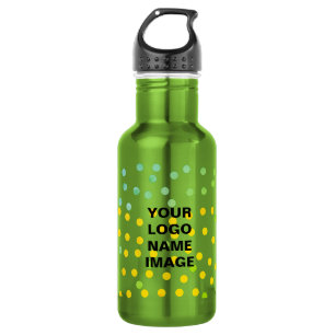 Einfache grüne Aquarellfarbe abstrakt Logo hinzufü Edelstahlflasche