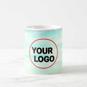 Einfache grüne Aquarellfarbe abstrakt Logo hinzufü Kaffeetasse