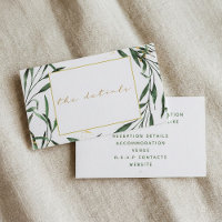 Einfache grüne Blattlinie, "die Details" Hochzeit