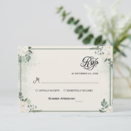 Einfache Grüne Eukalyptus-RSVP-Einladung RSVP Karte
