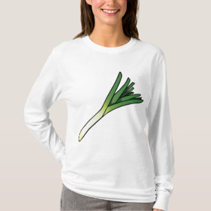Einfache Grüne Lauch-Gemüse T-Shirt